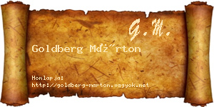 Goldberg Márton névjegykártya
